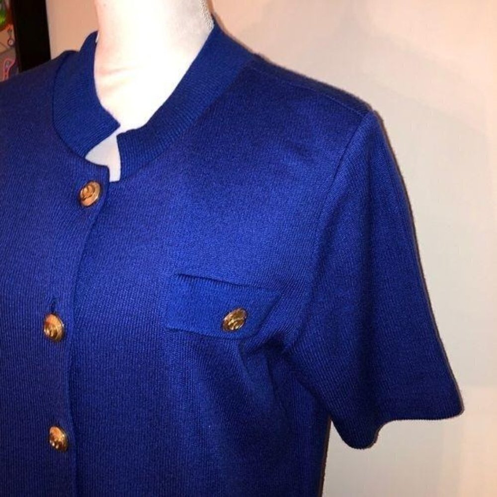 Collectibles Seattle Dress Womens Blue Knit Short Sleeve Flat Collar Acrylic - Picture 6 of 10